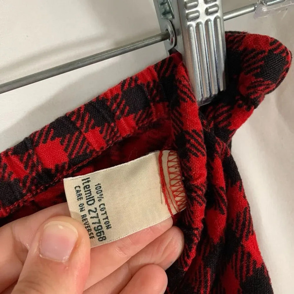 LL Bean Pajama pants Women's Large Red Plaid Drawstring Pull On No Pockets - Picture 5 of 8